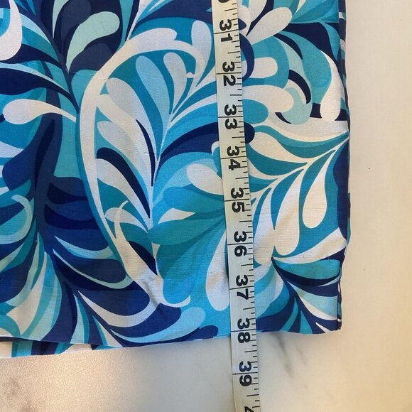 Chaus Silk Teal Navy Tiered Midi Shift Dress Size 8 Office‎ Sheath Retro Resort - Picture 7 of 8